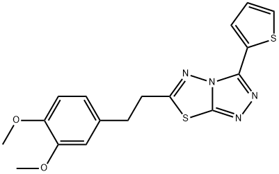6-[2-(3,4-dimethoxyphenyl)ethyl]-3-(2-thienyl)[1,2,4]triazolo[3,4-b][1,3,4]thiadiazole Structure