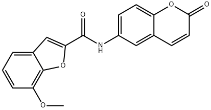 7-methoxy-N-(2-oxo-2H-chromen-6-yl)-1-benzofuran-2-carboxamide 구조식 이미지