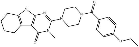 2-{4-[(4-ethoxyphenyl)carbonyl]piperazin-1-yl}-3-methyl-5,6,7,8-tetrahydro[1]benzothieno[2,3-d]pyrimidin-4(3H)-one 구조식 이미지
