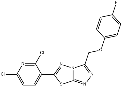 6-(2,6-dichloropyridin-3-yl)-3-[(4-fluorophenoxy)methyl][1,2,4]triazolo[3,4-b][1,3,4]thiadiazole 구조식 이미지
