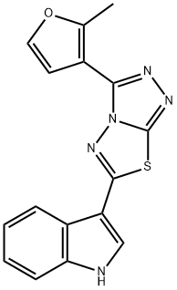 3-[3-(2-methylfuran-3-yl)[1,2,4]triazolo[3,4-b][1,3,4]thiadiazol-6-yl]-1H-indole Structure