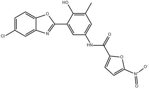 N-[3-(5-chloro-1,3-benzoxazol-2-yl)-4-hydroxy-5-methylphenyl]-5-nitrofuran-2-carboxamide Structure