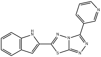 2-[3-(pyridin-3-yl)[1,2,4]triazolo[3,4-b][1,3,4]thiadiazol-6-yl]-1H-indole 구조식 이미지