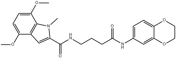 N-[4-(2,3-dihydro-1,4-benzodioxin-6-ylamino)-4-oxobutyl]-4,7-dimethoxy-1-methyl-1H-indole-2-carboxamide Structure