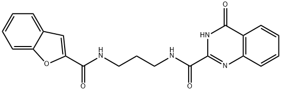 N-{3-[(1-benzofuran-2-ylcarbonyl)amino]propyl}-4-oxo-3,4-dihydro-2-quinazolinecarboxamide Structure