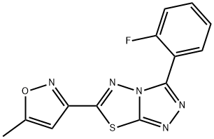 3-(2-fluorophenyl)-6-(5-methyl-3-isoxazolyl)[1,2,4]triazolo[3,4-b][1,3,4]thiadiazole 구조식 이미지