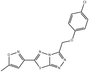 3-[(4-chlorophenoxy)methyl]-6-(5-methyl-1,2-oxazol-3-yl)[1,2,4]triazolo[3,4-b][1,3,4]thiadiazole 구조식 이미지