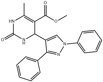 methyl 4-(1,3-diphenyl-1H-pyrazol-4-yl)-6-methyl-2-oxo-1,2,3,4-tetrahydropyrimidine-5-carboxylate Structure