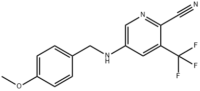 5-((4-Methoxybenzyl)amino)-3-(trifluoromethyl)picolinonitrile 구조식 이미지