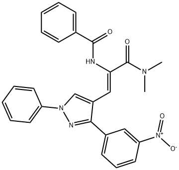 N-{(1Z)-3-(dimethylamino)-1-[3-(3-nitrophenyl)-1-phenyl-1H-pyrazol-4-yl]-3-oxoprop-1-en-2-yl}benzamide Structure