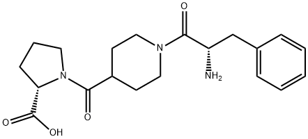 (S)-1-(1-((S)-2-amino-3-phenylpropanoyl)piperidine-4-carbonyl)pyrrolidine-2-carboxylic acid 구조식 이미지
