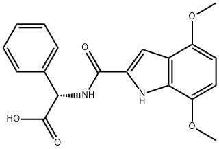 (2S)-2-[(4,7-dimethoxy-1H-indol-2-yl)formamido]-2-phenylacetic acid 구조식 이미지