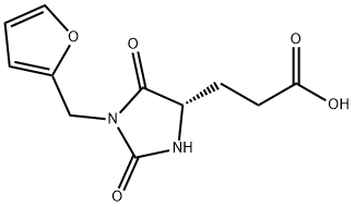 (S)-3-(1-(furan-2-ylmethyl)-2,5-dioxoimidazolidin-4-yl)propanoic acid Structure