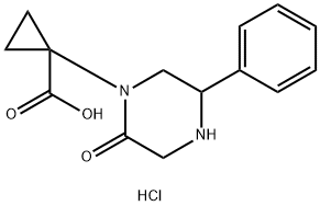 1-(2-oxo-5-phenylpiperazin-1-yl)cyclopropanecarboxylic acid hydrochloride Structure