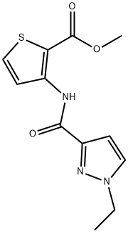 methyl 3-(1-ethyl-1H-pyrazole-3-carboxamido)thiophene-2-carboxylate 구조식 이미지