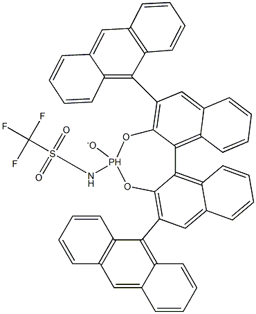 N-[(11bR)-2,6-di-9-anthracenyl-4-oxidodinaphtho[2,1-d:1',2'-f][1,3,2]dioxaphosphepin-4-yl]-1,1,1-trifluoro-Methanesulfonamide Structure