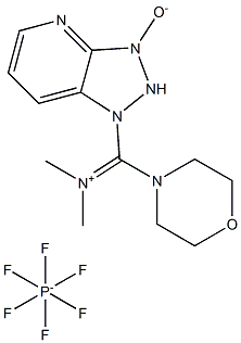 N-methyl-N-[4-morpholinyl(3-oxido-1H-1,2,3-triazolo[4,5-b]pyridin-1-yl)methylene]methanaminium, hexafluorophosphate Structure