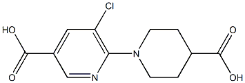 3-Pyridinecarboxylic acid, 6-(4-carboxy-1-piperidinyl)-5-chloro- 구조식 이미지