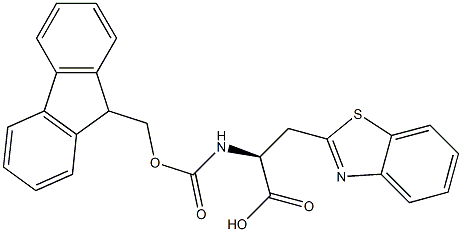 (alphaS)-alpha-[[(9H-Fluoren-9-ylmethoxy)carbonyl]amino]-2-benzothiazolepropanoic acid 구조식 이미지