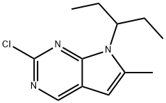 2-Chloro-6-methyl-7-(pentan-3-yl)-7H-pyrrolo[2,3-d]pyrimidine Structure