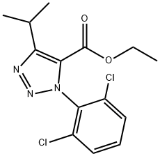 1H-1,2,3-Triazole-5-carboxylic acid, 1-(2,6-dichlorophenyl)-4-(1-methylethyl)-, ethyl ester Structure