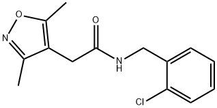 N-(2-chlorobenzyl)-2-(3,5-dimethylisoxazol-4-yl)acetamide 구조식 이미지