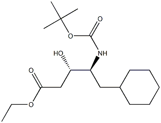 (3S,4S)-ethyl 4-((tert-butoxycarbonyl)amino)-5-cyclohexyl-3-hydroxypentanoate(WXG01125) Structure