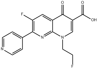 6-Fluoro-1-(2-fluoroethyl)-4-oxo-7-(pyridin-4-yl)-1,4-dihydro-1,8-naphthyridine-3-carboxylic acid Structure