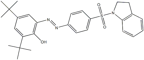 2,4-di-tert-butyl-6-{[4-(2,3-dihydro-1H-indol-1-ylsulfonyl)phenyl]diazenyl}phenol 구조식 이미지