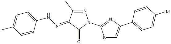 2-[4-(4-bromophenyl)-1,3-thiazol-2-yl]-5-methyl-4-[(4-methylphenyl)hydrazono]-2,4-dihydro-3H-pyrazol-3-one Structure