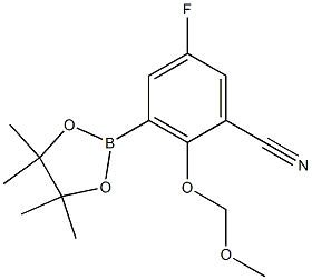 5-Fluoro-2-methoxymethoxy-3-(4,4,5,5-tetramethyl-[1,3,2]dioxaborolan-2-yl)-benzonitrile 구조식 이미지