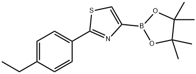 2-(4-Ethylphenyl)thiazole-4-boronic acid pinacol ester 구조식 이미지