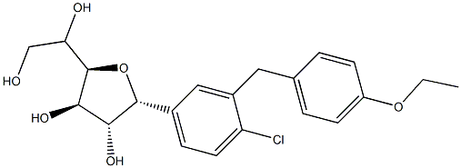 (3R,4R,5R)-2-(4-chloro-3-(4-ethoxybenzyl)phenyl)-5-((R)-1,2-dihydroxyethyl)tetrahydrofuran-3,4-diol 구조식 이미지