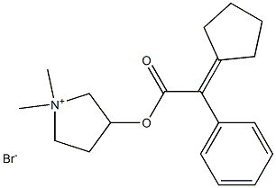 3-(2-cyclopentylidene-2-phenylacetoxy)-1,1-dimethylpyrrolidin-1-ium bromide 구조식 이미지