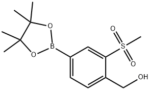 (2-(METHYLSULFONYL)-4-(4,4,5,5-TETRAMETHYL-1,3,2-DIOXABOROLAN-2-YL)PHENYL)METHANOL Structure