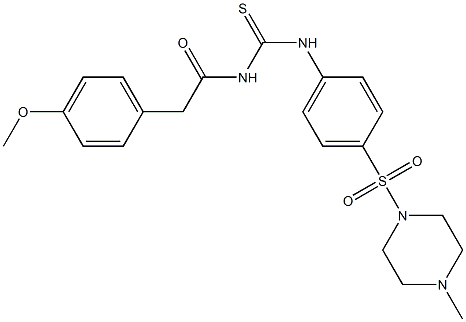 2-(4-methoxyphenyl)-N-[({4-[(4-methyl-1-piperazinyl)sulfonyl]phenyl}amino)carbonothioyl]acetamide Structure