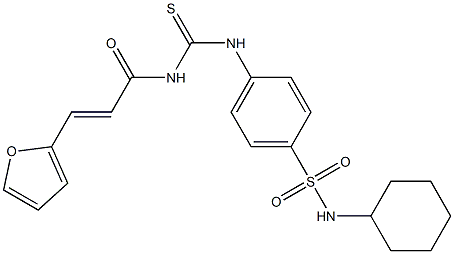 N-[({4-[(cyclohexylamino)sulfonyl]phenyl}amino)carbonothioyl]-3-(2-furyl)acrylamide Structure