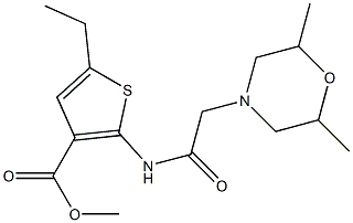 methyl 2-(2-(2,6-dimethylmorpholino)acetamido)-5-ethylthiophene-3-carboxylate 구조식 이미지