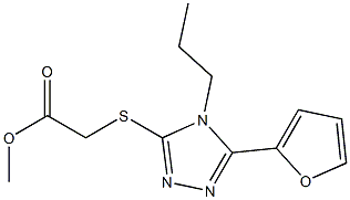 methyl 2-((5-(furan-2-yl)-4-propyl-4H-1,2,4-triazol-3-yl)thio)acetate 구조식 이미지