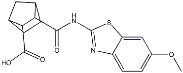 3-((6-methoxybenzo[d]thiazol-2-yl)carbamoyl)bicyclo[2.2.1]heptane-2-carboxylic acid 구조식 이미지