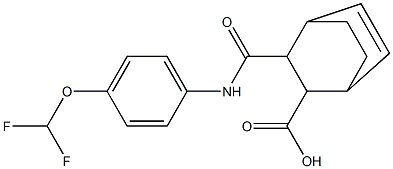 3-((4-(difluoromethoxy)phenyl)carbamoyl)bicyclo[2.2.2]oct-5-ene-2-carboxylic acid Structure