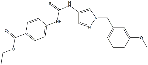ethyl 4-(3-(1-(3-methoxybenzyl)-1H-pyrazol-4-yl)thioureido)benzoate Structure
