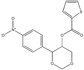 4-(4-nitrophenyl)-1,3-dioxan-5-yl thiophene-2-carboxylate 구조식 이미지