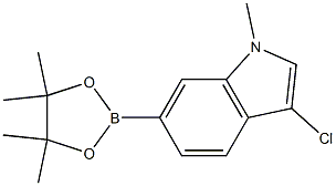 3-chloro-1-methyl-6-(4,4,5,5-tetramethyl-1,3,2-dioxaborolan-2-yl)-indole 구조식 이미지