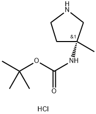 (R)-(3-Methyl-pyrrolidin-3-yl)-carbamic acid tert-butyl ester hydrochloride Structure