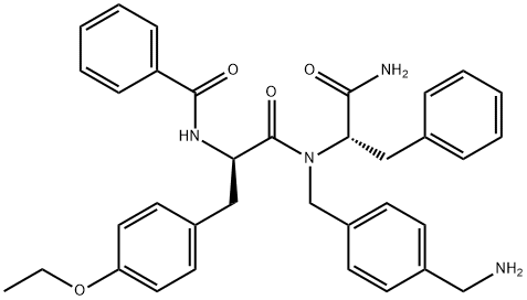 N-((R)-1-((S)-1-(4-(aminomethyl)benzylamino)-1-oxo-3-phenylpropan-2-ylamino)-3-(4-ethoxyphenyl)-1-oxopropan-2-yl)benzamide Structure