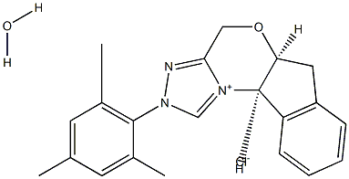 (5aS,10bR)-5a,10b-Dihydro-2-(2,4,6-trimethylphenyl)-4H, 6H-indeno[2,1-b]-1,2,4-triazolo[4,3-d]-1,4-oxazinium chloride monohydrate 97% Structure