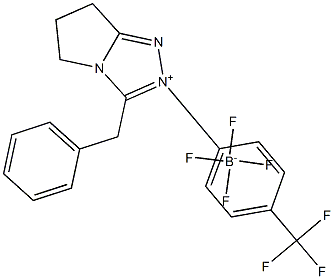 (S)-Benzyl-2-[4-(trifluoromethyl)phenyl]-6,7-dihydro-5H-pyrrolo[2,1-c][1,2,4]triazolium Tetrafluoroborate 구조식 이미지