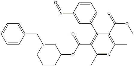 3-(1-benzylpiperidin-3-yl) 5-methyl 2,6-dimethyl-4-(3-nitrosophenyl)pyridine-3,5-dicarboxylate Structure