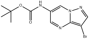 tert-butyl 3-bromopyrazolo[1,5-a]pyrimidin-6-ylcarbamate 구조식 이미지